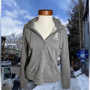 Y2K Grey Abercombie and Fitch Zip Hoodie